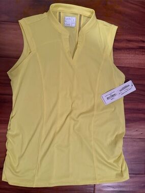 Lucky in Love Bright Yellow Sleeveless Golf Polo